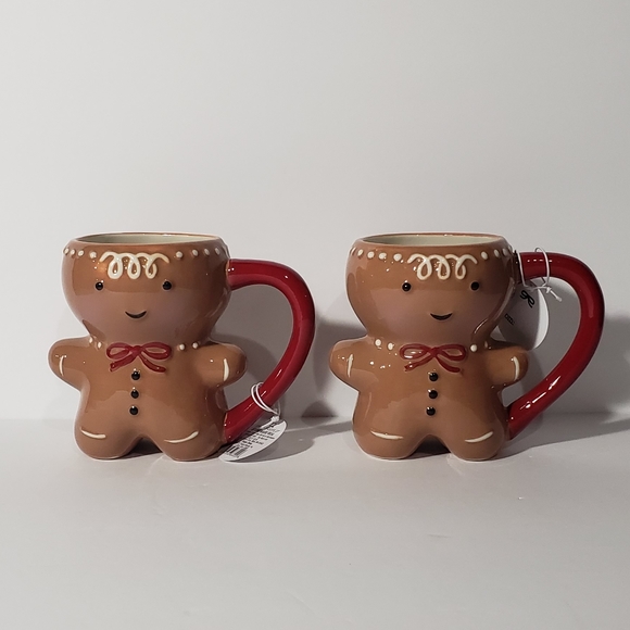 Set of 2 Target Threshold Gingerbread Man Mugs